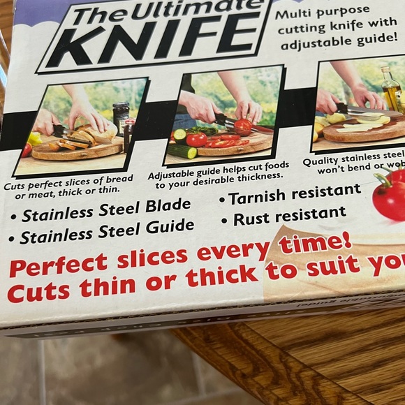 NWOT - THE ULTIMATE KNIFE & FORK SET - MULTI PURPOSE CUTTING KNIFE WITH GUIDE - Picture 3 of 7